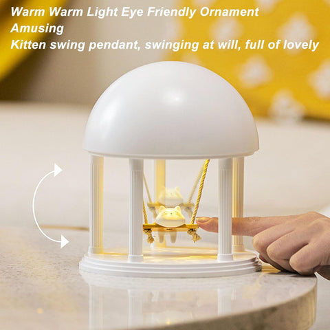 Cat Swing Decor Speaker Night Light
